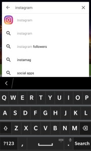 Search Instagram in Play Store