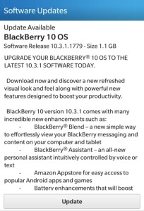 Update BlackBerry to 10.3
